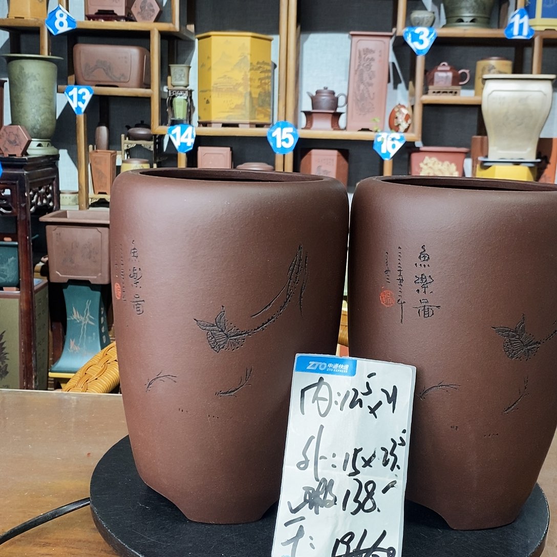 花盆紫砂阳光老师微瑕两只