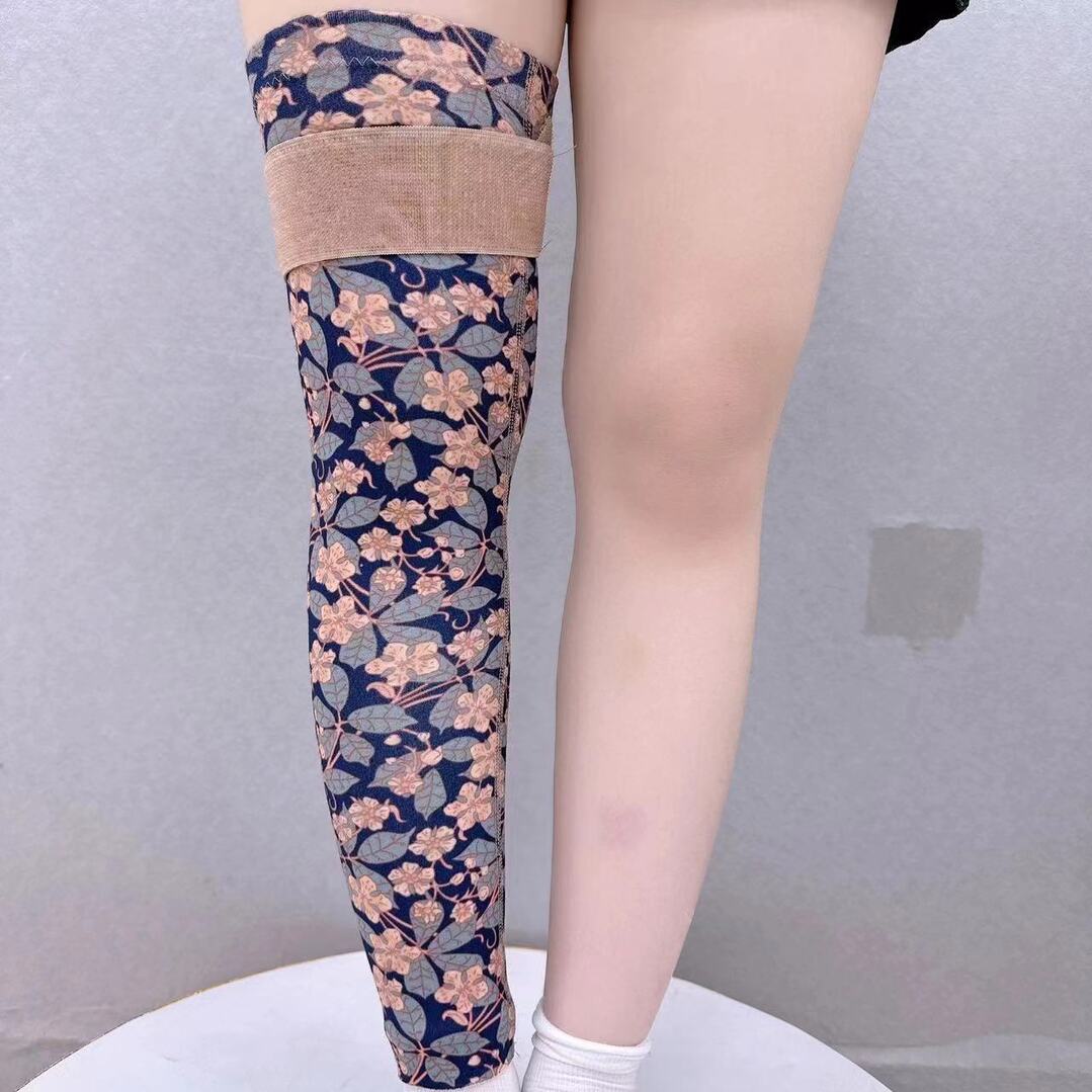 新款莫代尔印花护膝夏季防寒关节凉防护老人护膝盖D