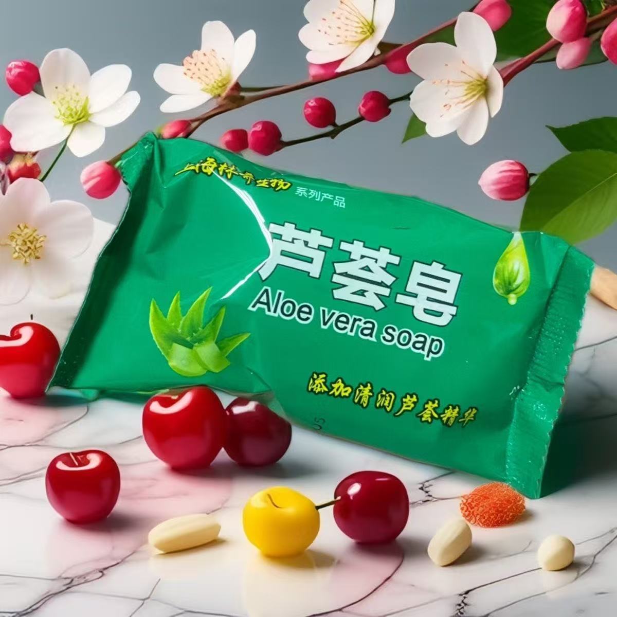 (拍一发二)2块芦荟皂送起泡网