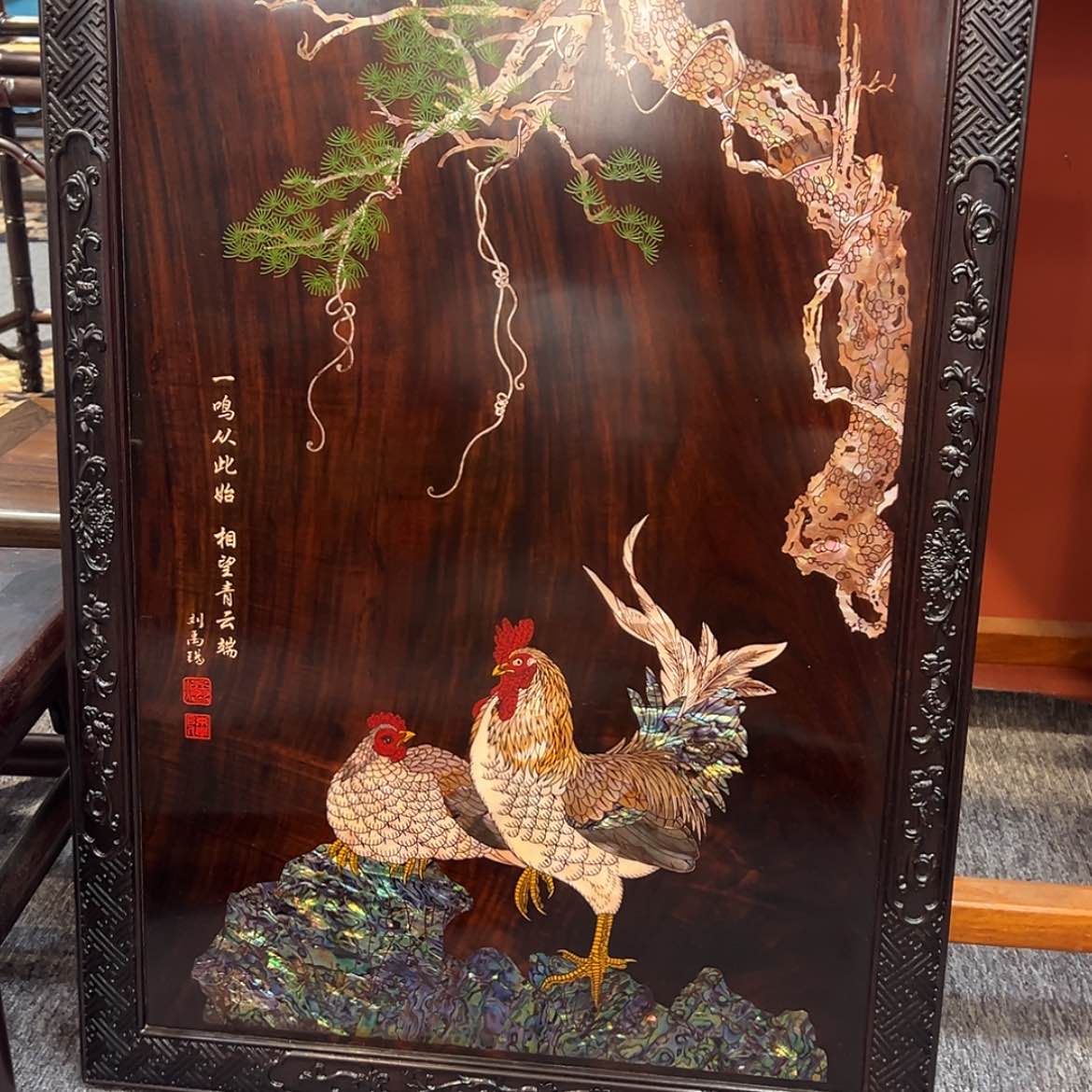 【闪购商品】红酸枝木类成套家具神****所屏风