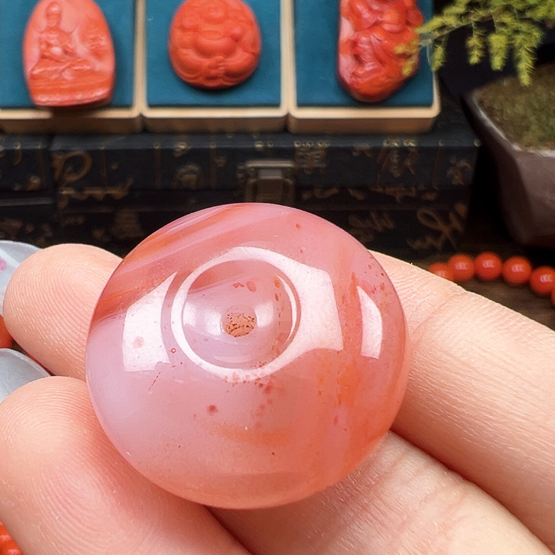 南红玛瑙未镶嵌颈饰福利 瓦西冰飘平安扣锦鲤飘花