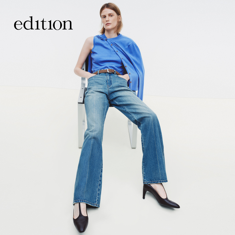 【商场同款】edition2026春季新款复古微喇叭牛仔裤#EBF1JEN015