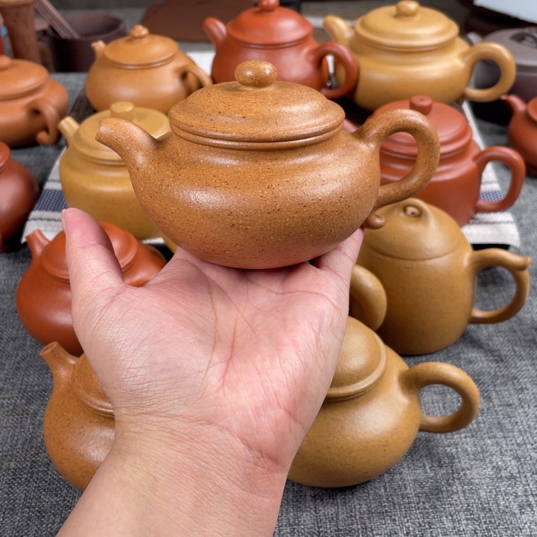 紫砂茶壶黄降坡仿古全手30目200