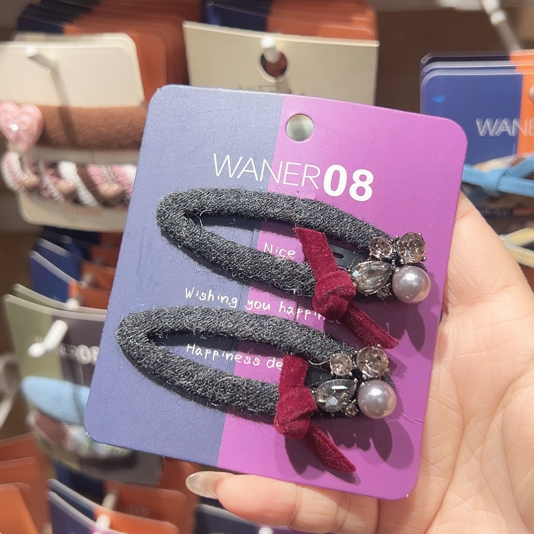 非金属灰色珠珠蝴蝶结掰掰