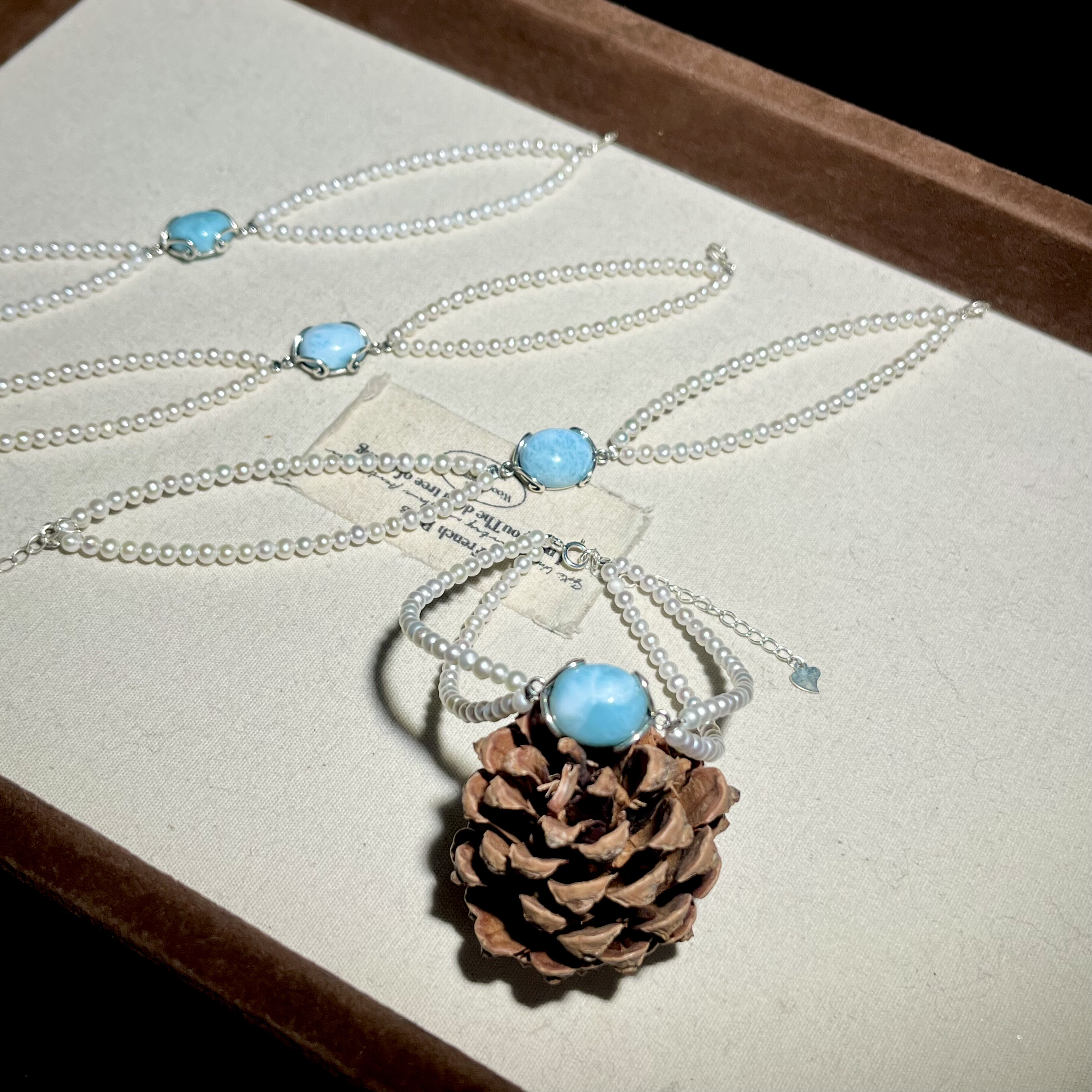 【大鱼甄选】海纹石珍珠手链3-4mm+YC889多样性发其一女款饰品