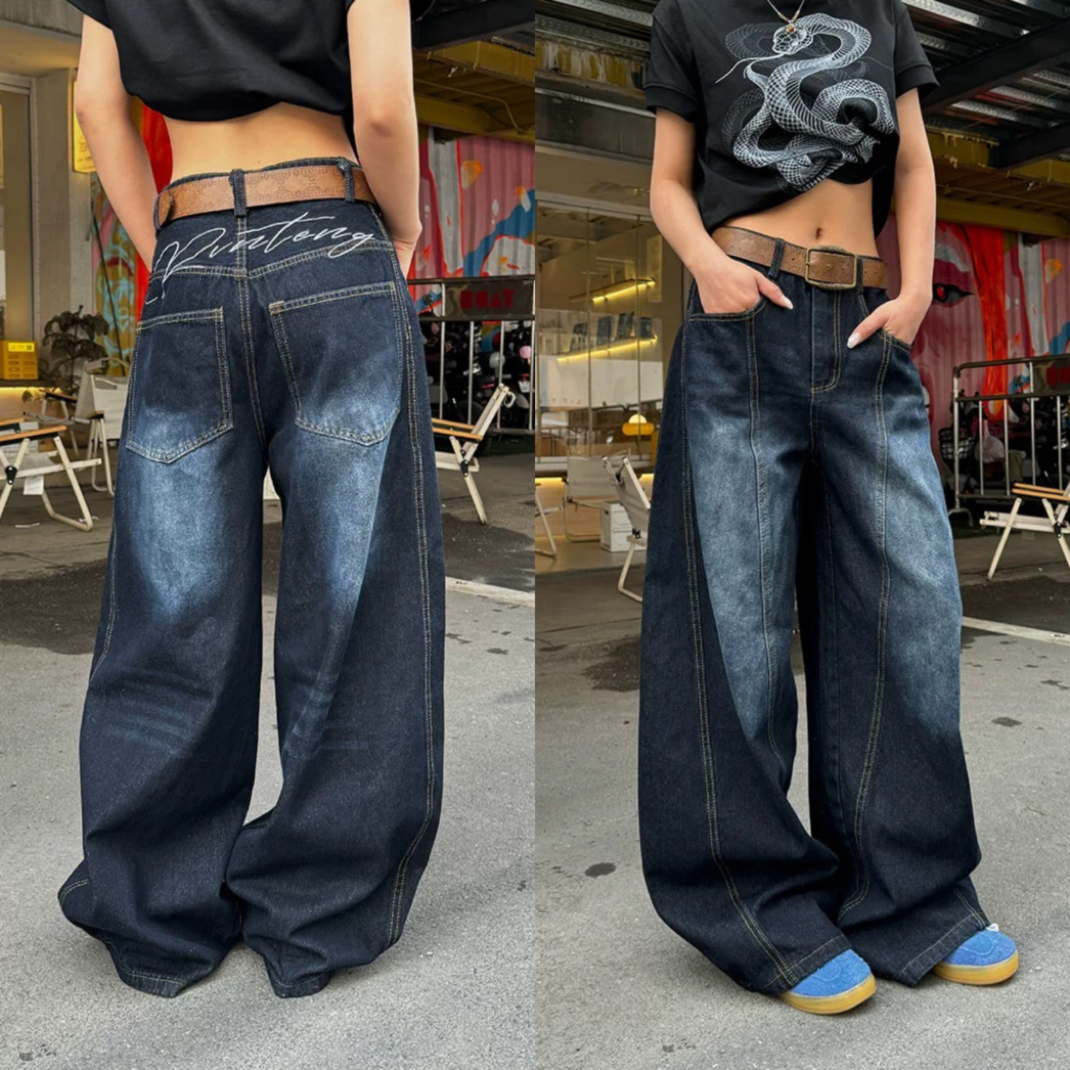 牛仔裤弯刀裤工装裤直播间过款链接 默认微瑕介意不拍