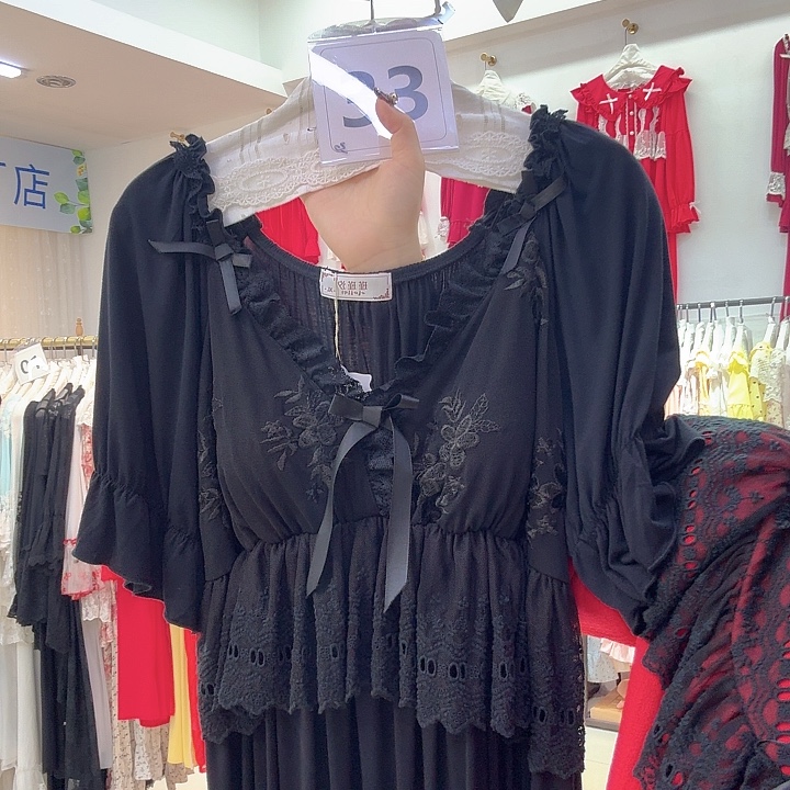 三醋酯纤维宫廷款半袖裙