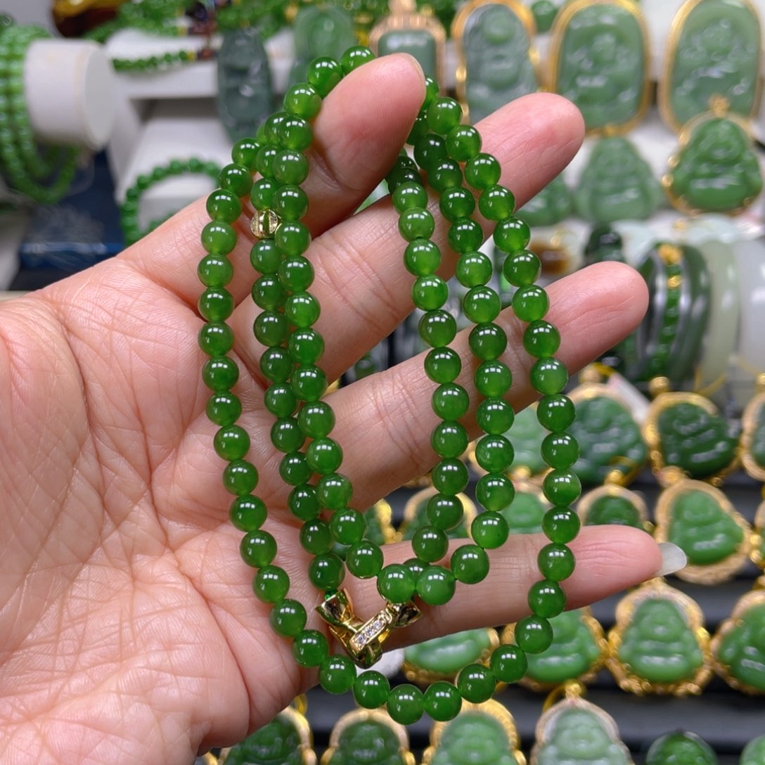 和田玉（碧玉）毛衣链未镶嵌