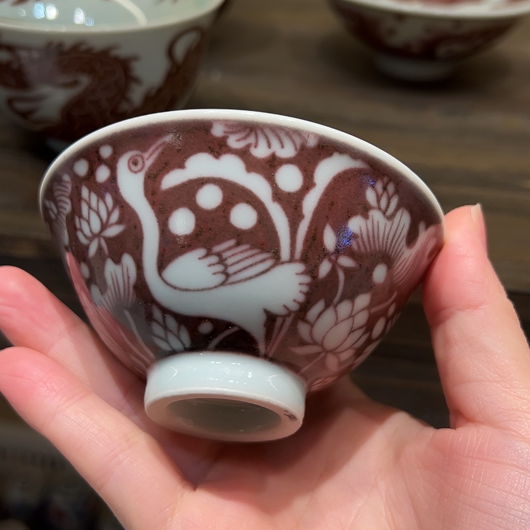 畅怀堂原矿釉里红杯杯杯