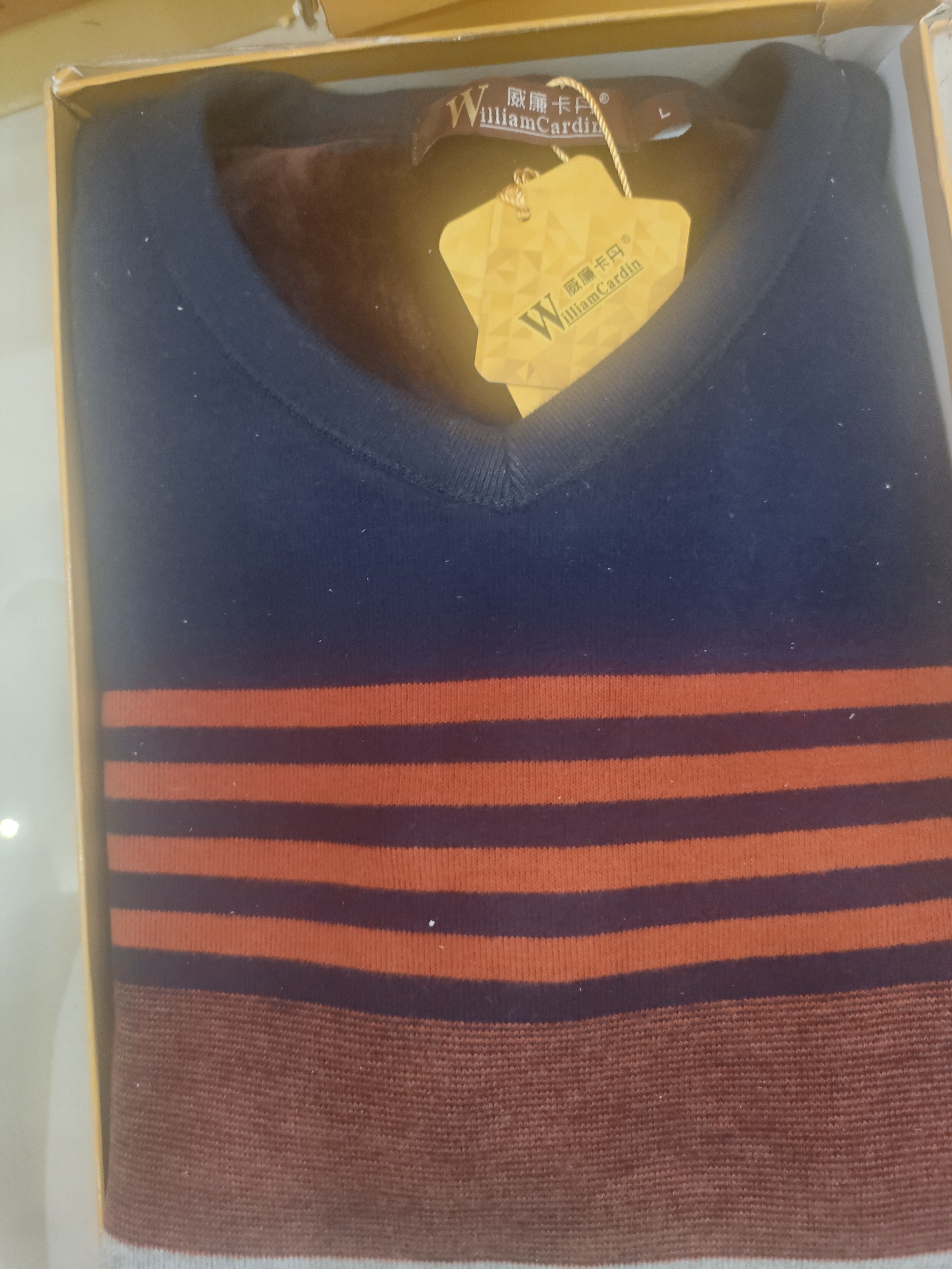 87127秋冬V领男款加绒加厚保暖套装内衣