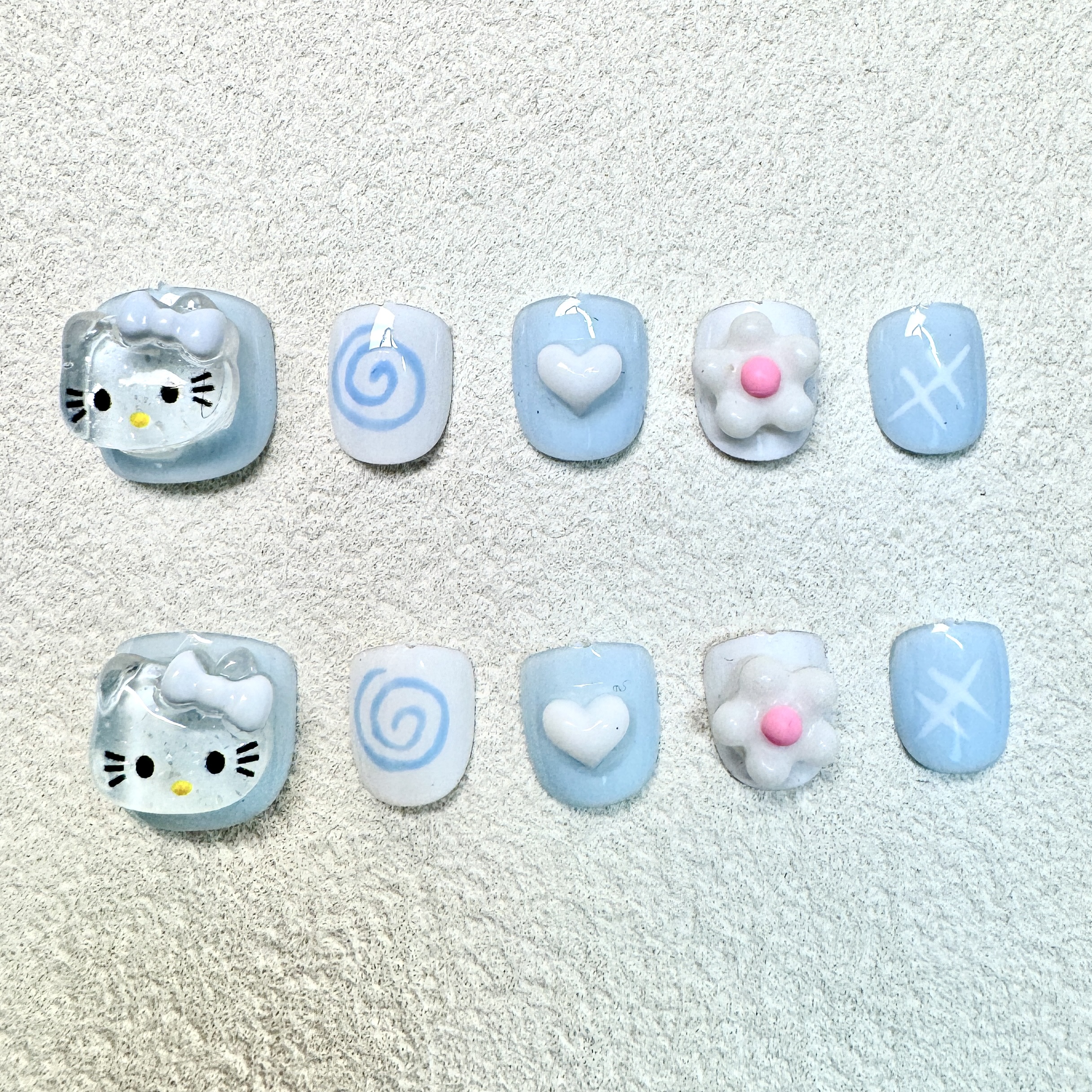 小学生穿戴甲片6-12岁安全无毒kitty猫手工可爱卡通女童穿戴指甲