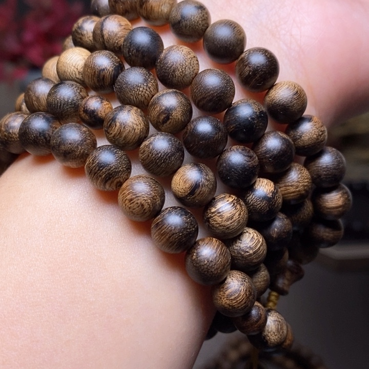 沉香手串越南芽庄瘤疤黄棋楠0.8✖️108