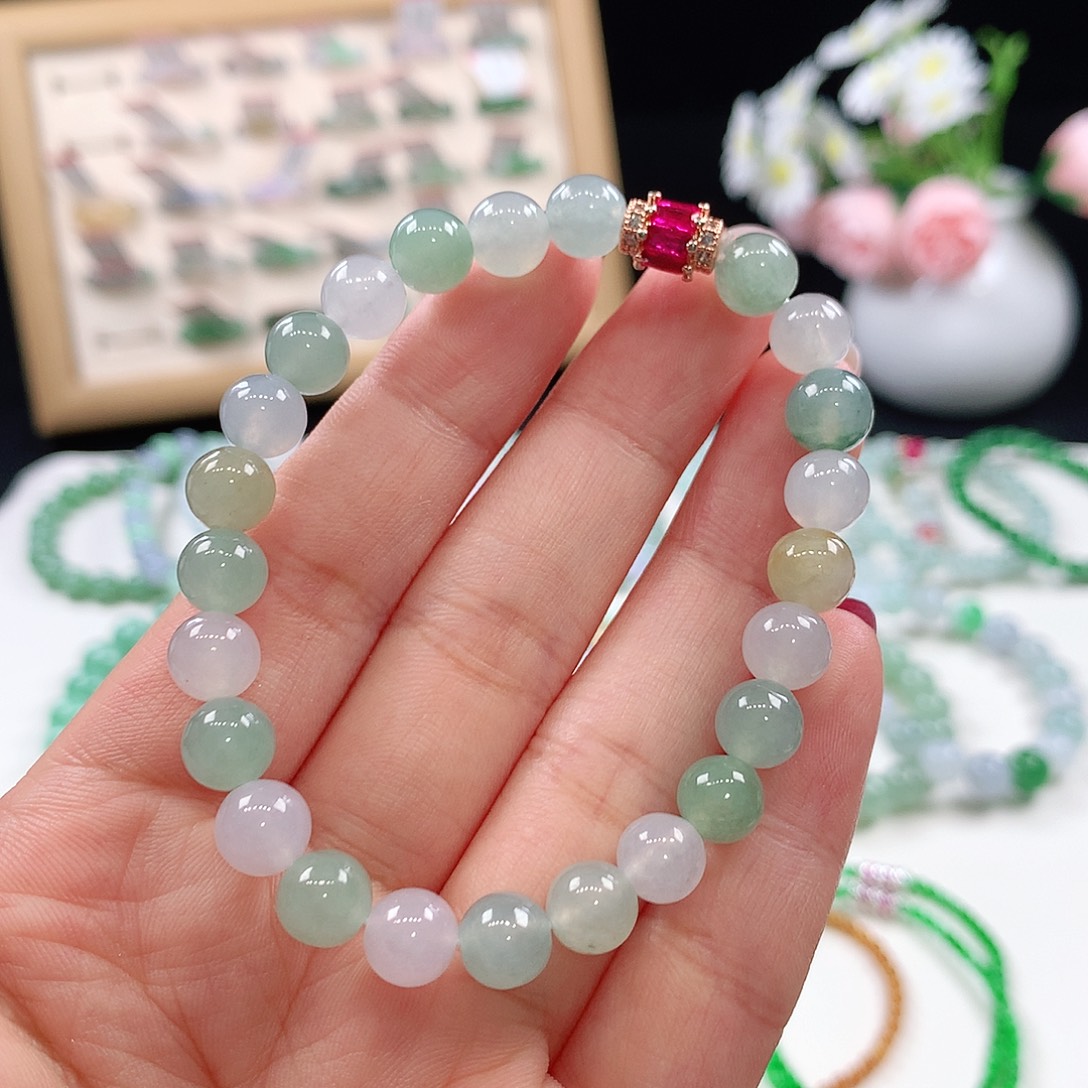 翡翠未镶嵌手链7.4mm