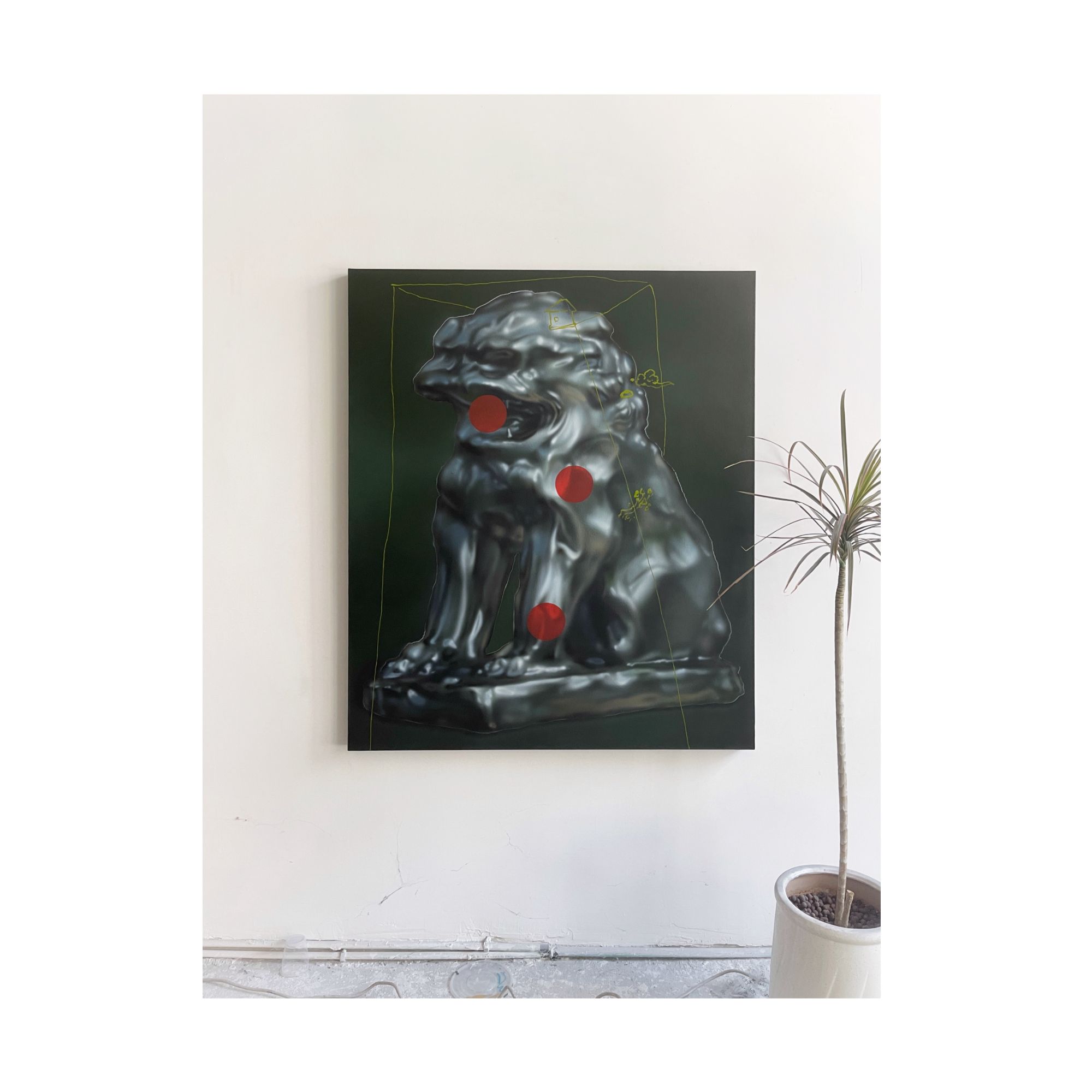 蹬红走绿 | 赵锦峰 当代艺术家  瓷语者系列木板丙烯原作绘画收藏