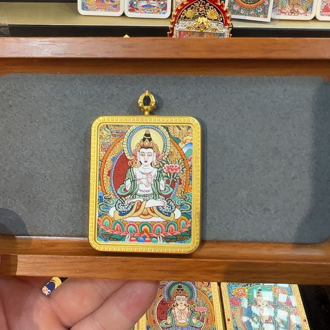 绵***部吊坠大势至菩萨唐卡