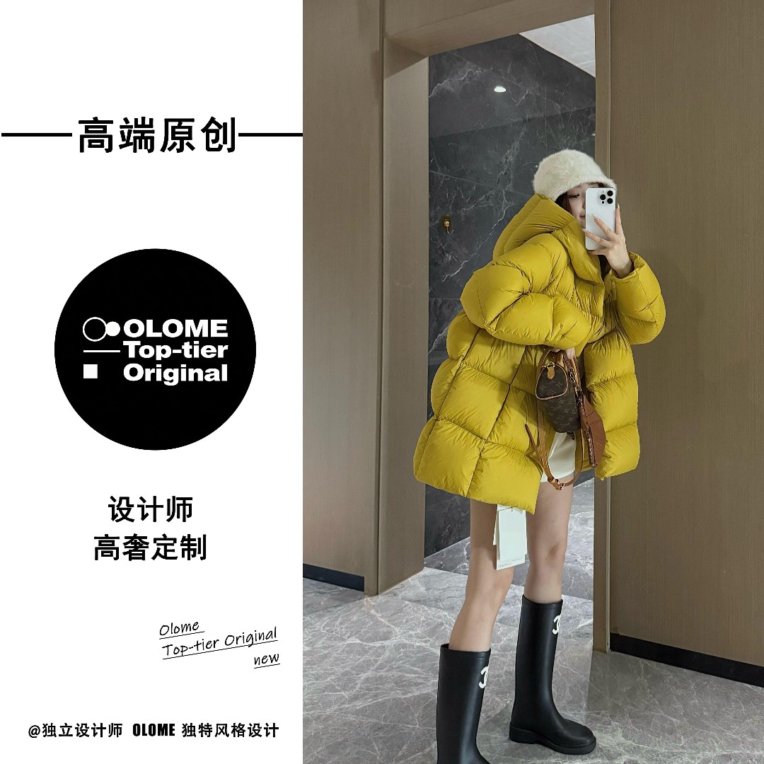 2025新款轻奢柔绒蓬松冬季中长款泡芙羽绒服  A611D恒温衣橱