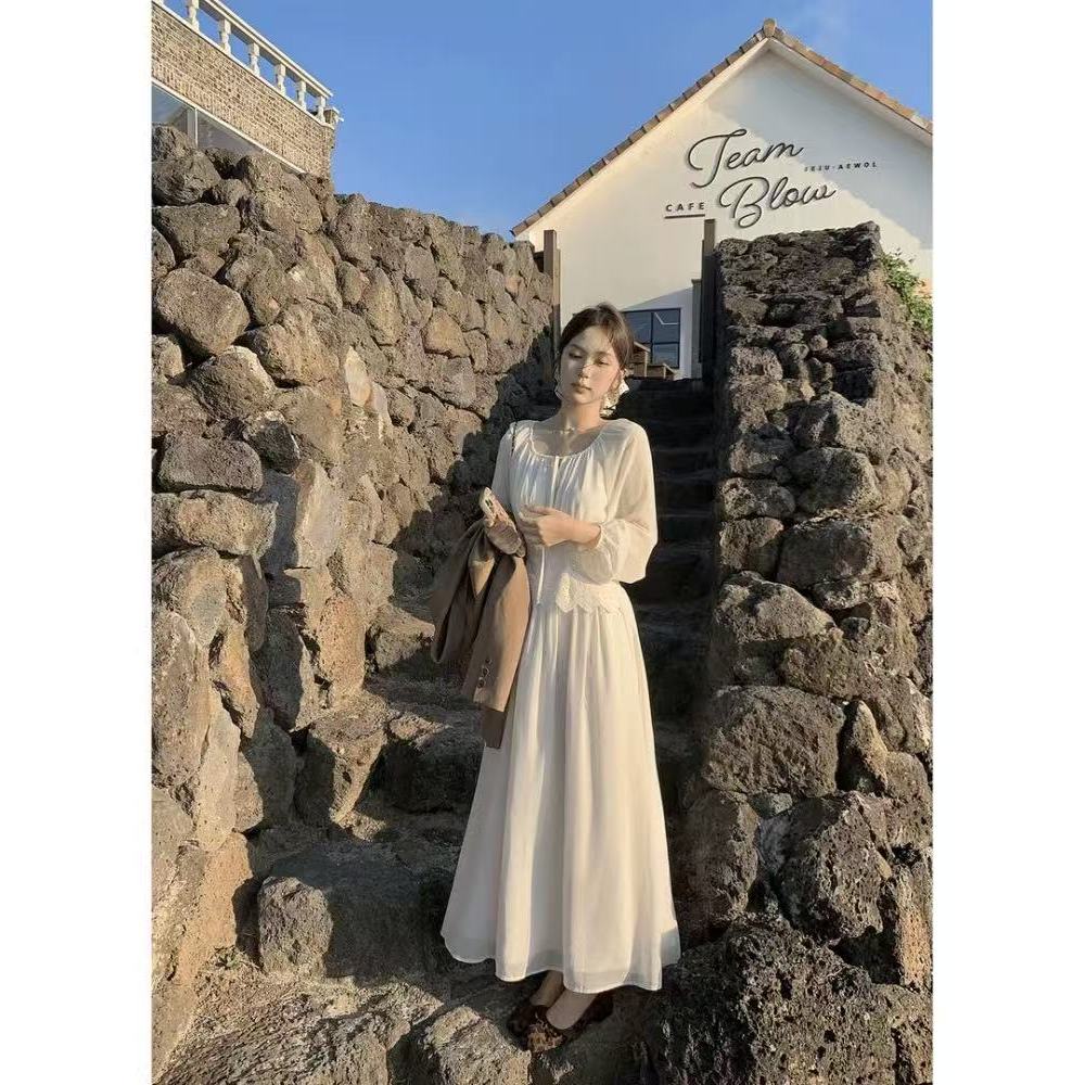 【运补6】温柔系高腰今年流行的爆款女装新款长裙简单大方的裙子