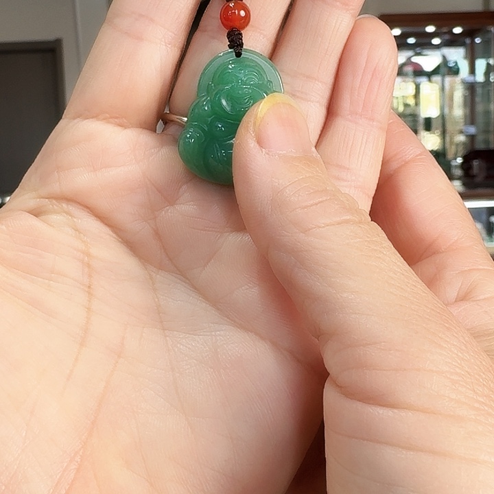 密玉（石英质玉）吊坠合金愿**尘