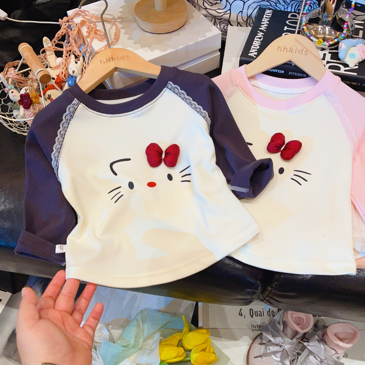 （韩妈）儿童春秋韩版卫衣女童长袖卡通上衣女宝宝A类新款打底衣服