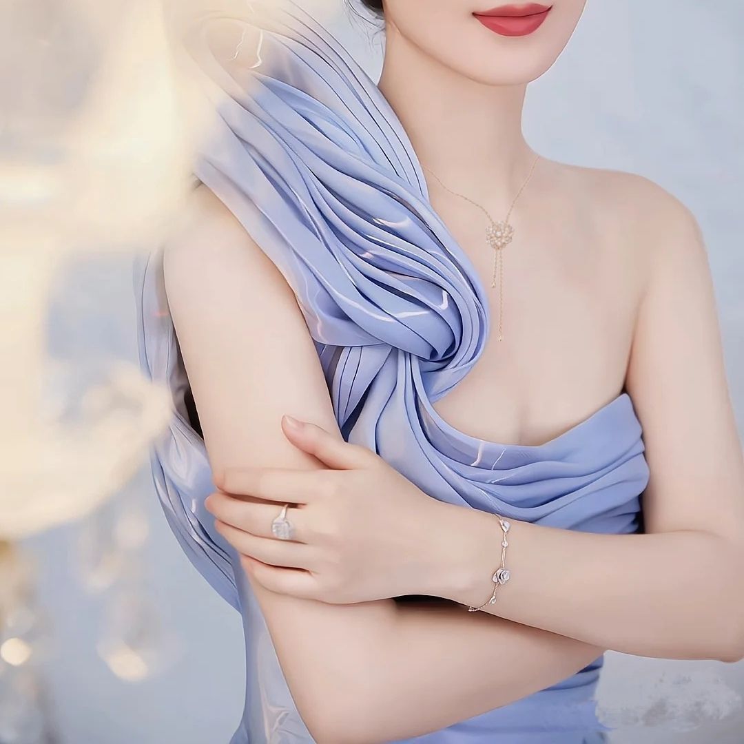 4072项链750黄金18k金镶钻时尚项链