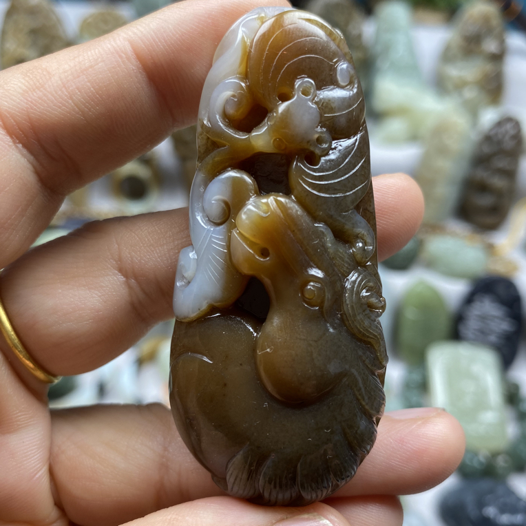 新疆和田玉马到成功挂件吊坠