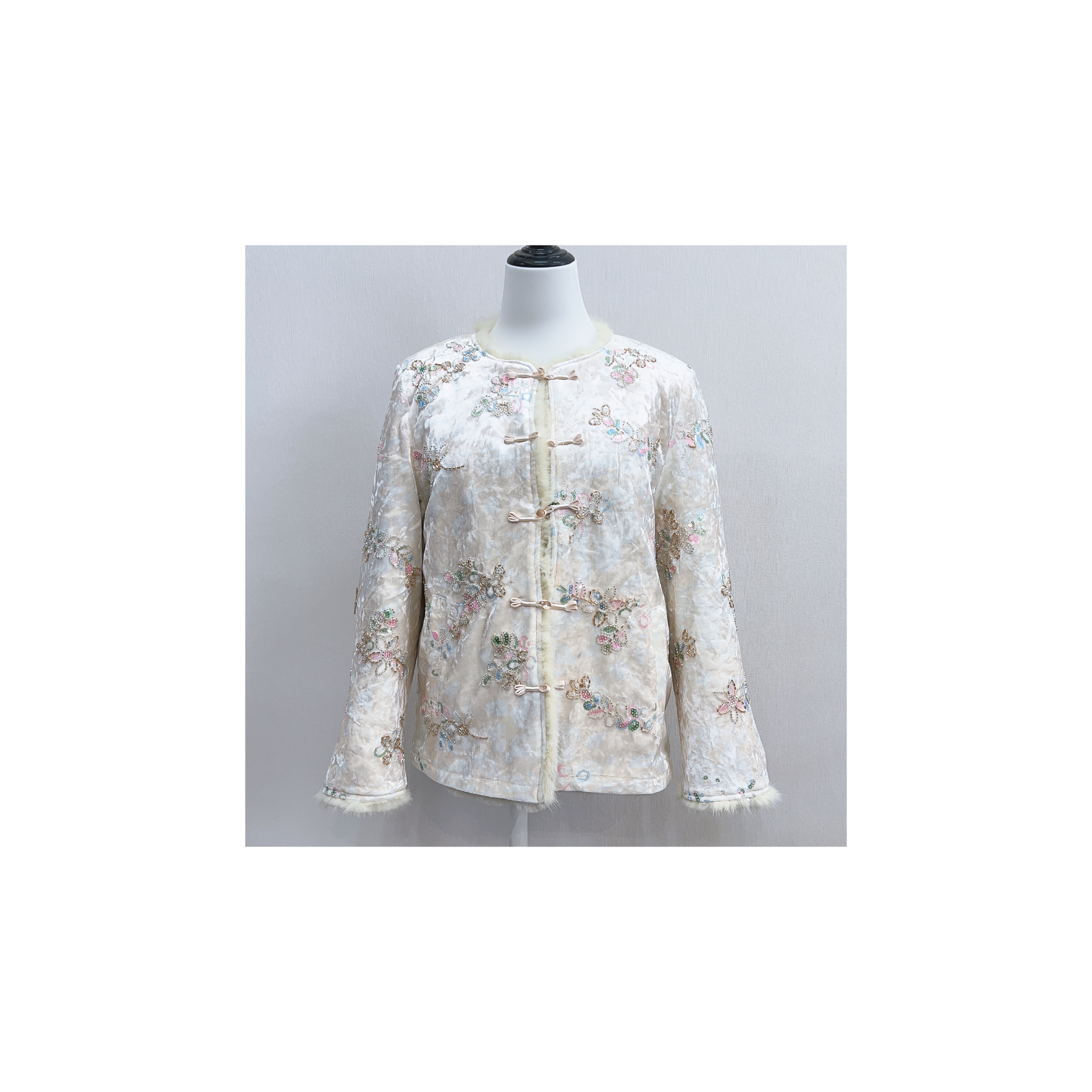 2858 水貂毛新中式外套时尚国风气质