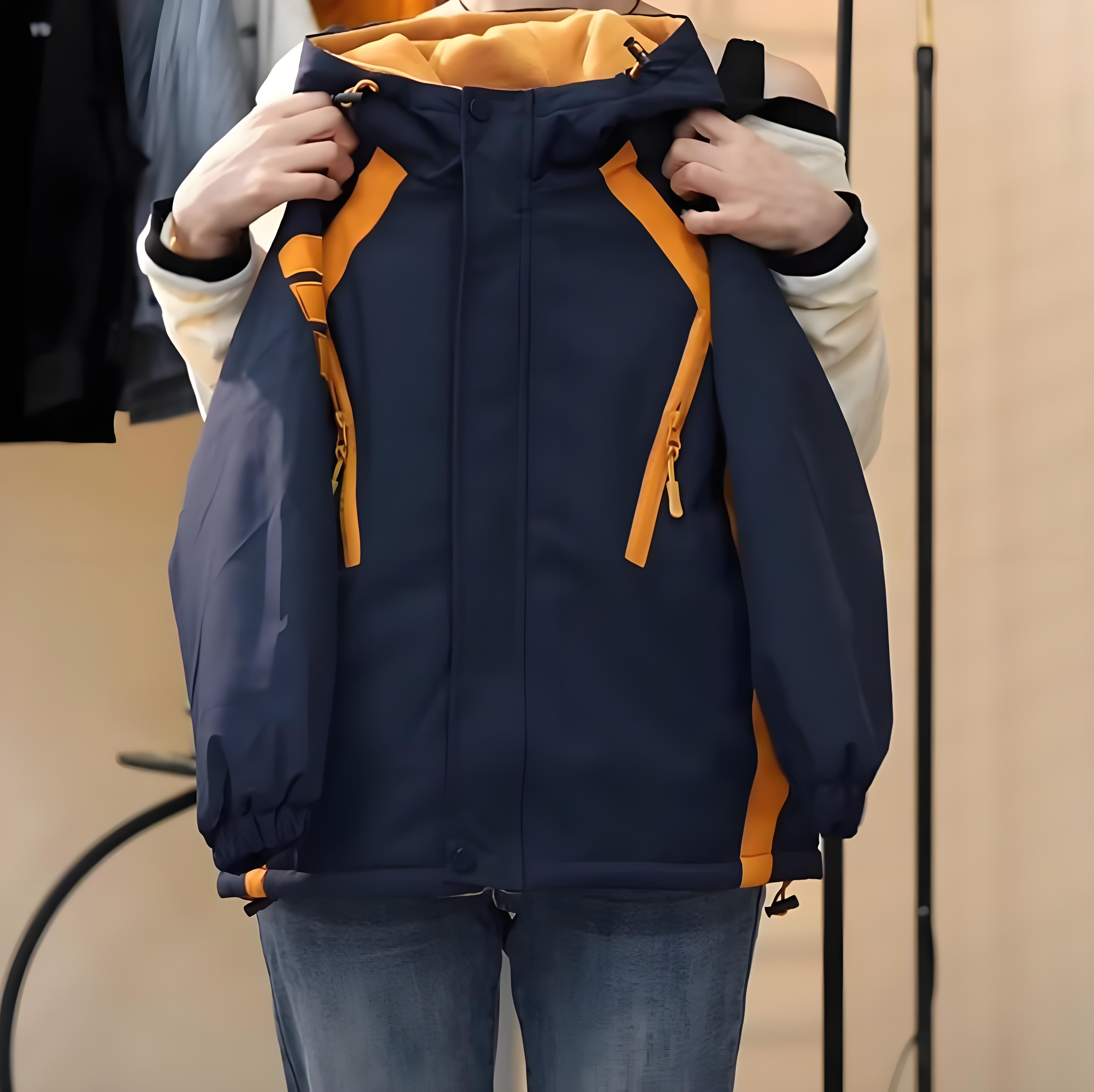 童装儿童加绒冲锋童装秋冬季新款男女童中大童洋气宽松工装外套潮