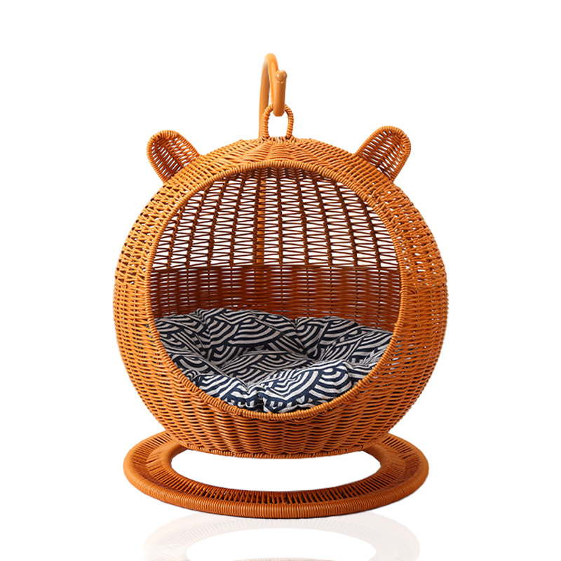 网红手工编织藤编猫咪摇篮悬挂式四季通用宠物窝