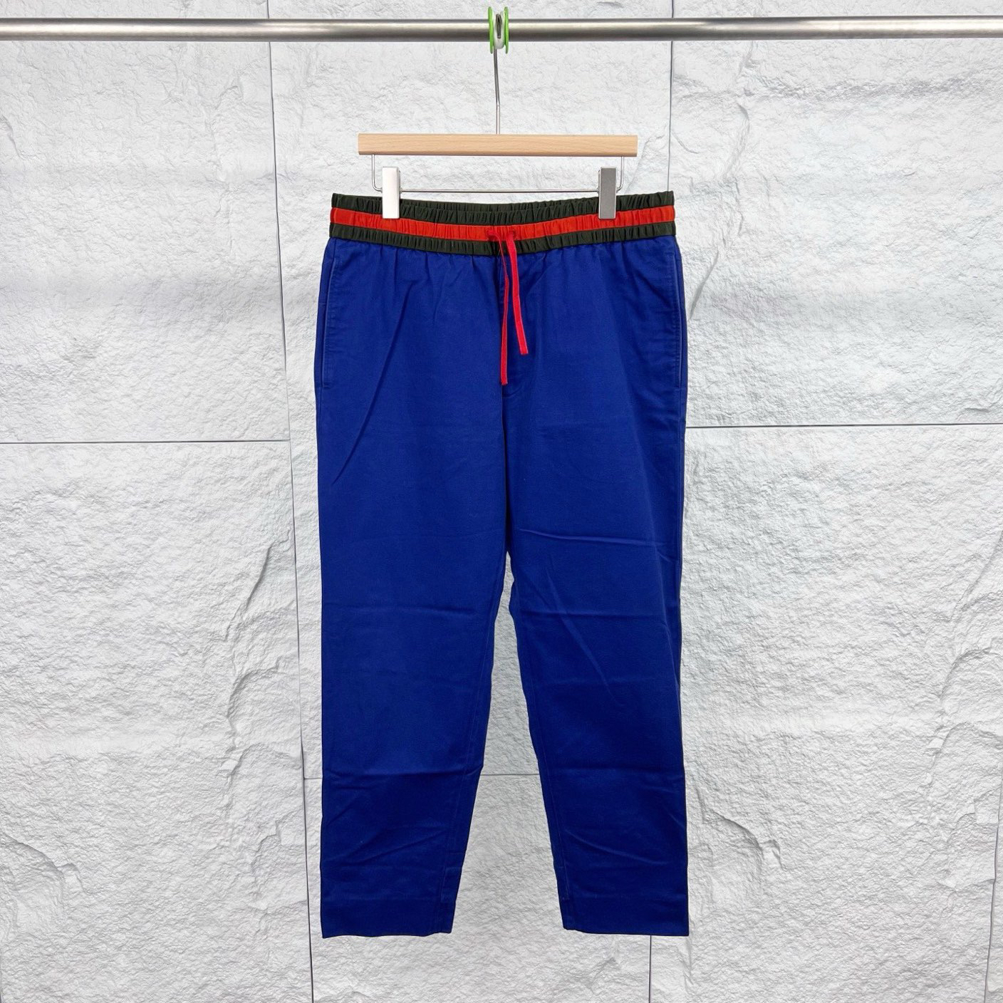99新 GUCCI/古驰 50码/蓝色织带抽绳休闲长裤/15535736