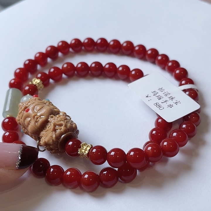 玛瑙/玉髓手链合金手串