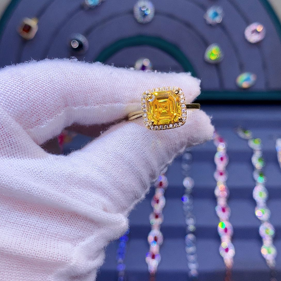 黄晶戒指银S925镶嵌578777