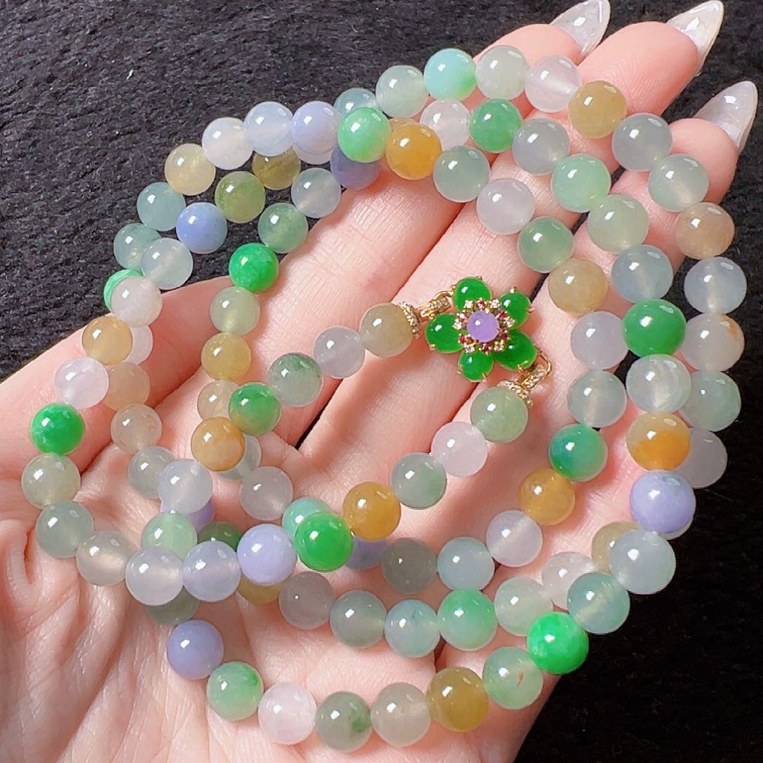 翡翠颈饰18K金镶嵌签收后24小时鉴赏期，过时不退