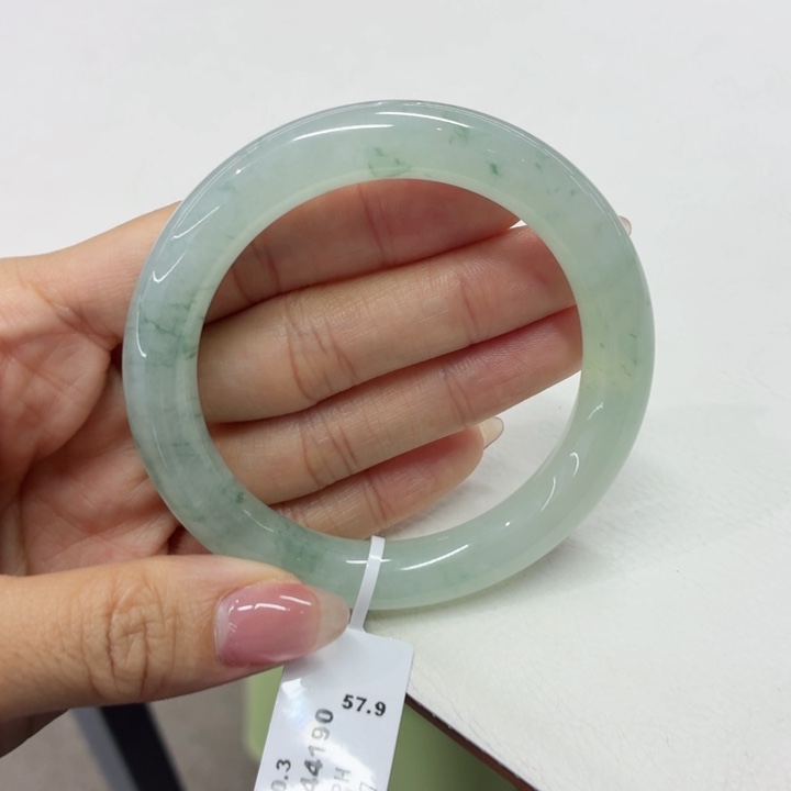 翡翠未镶嵌手镯缅甸翡翠手镯55.5圆条