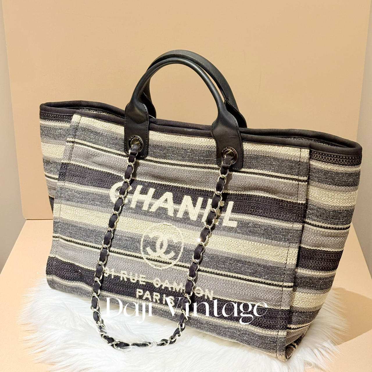 大吉中古/Chanel香奈儿草编沙滩托特单肩包