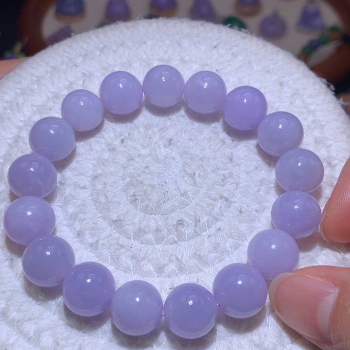 翡翠手串未镶嵌红春紫手串