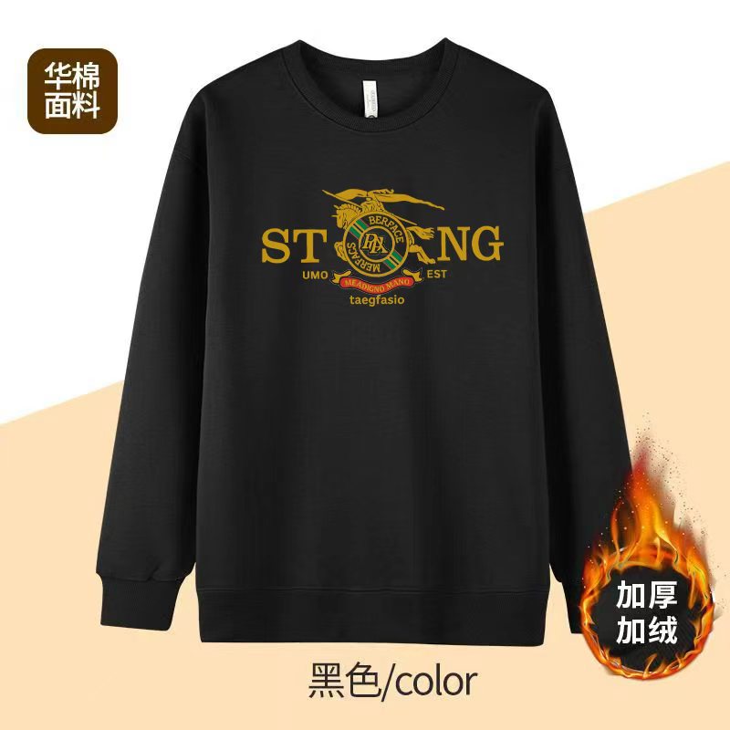 秋冬新款加绒加厚卫衣男女同款潮牌时尚潮流圆领保暖-卫衣