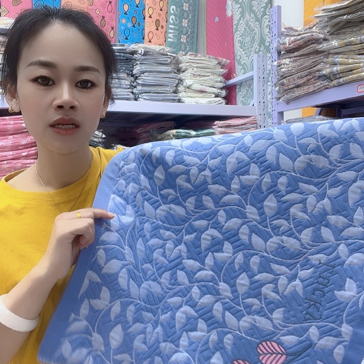 棉蓝色小树叶纯棉