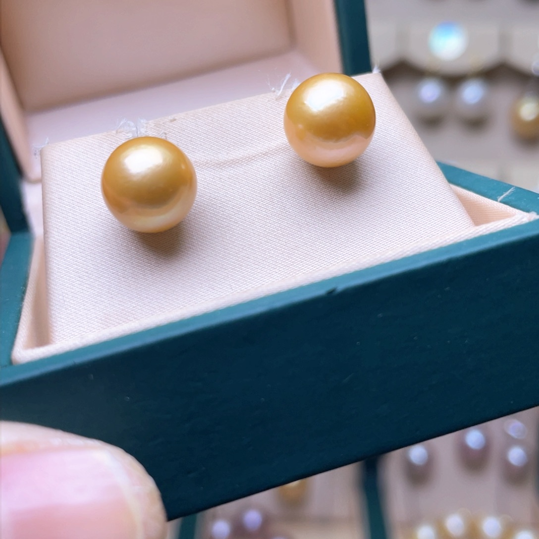 淡水珍珠耳环银S925镶嵌