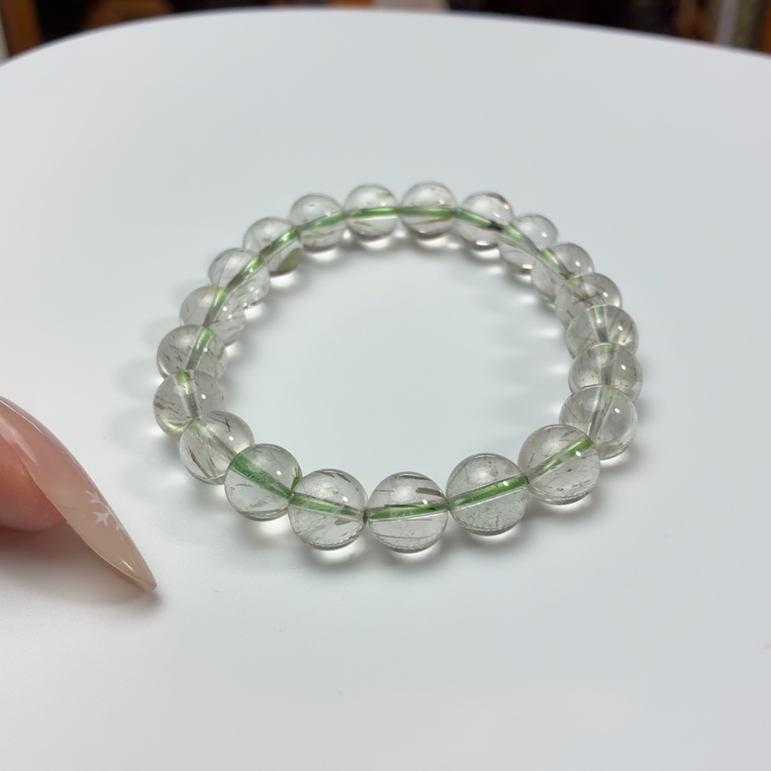 Z***Y未镶嵌水晶珠宝半成品绿发晶手串9加
