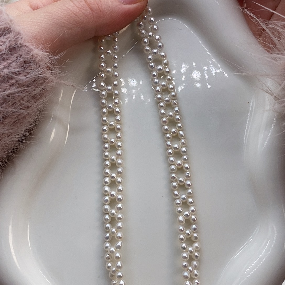 淡水珍珠银S925镶嵌手绳