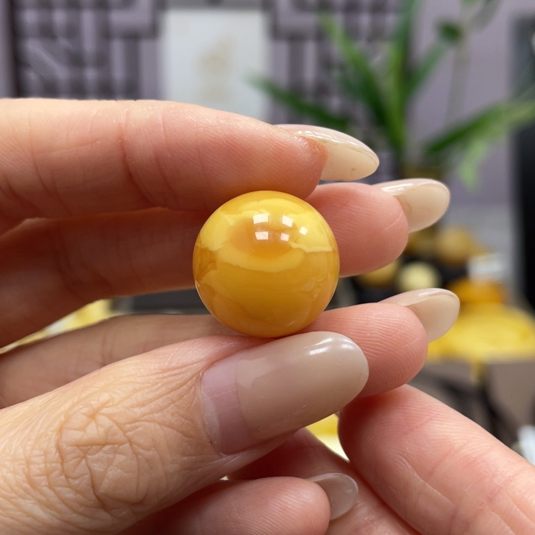 琥珀裸石未镶嵌17.0mm圆珠