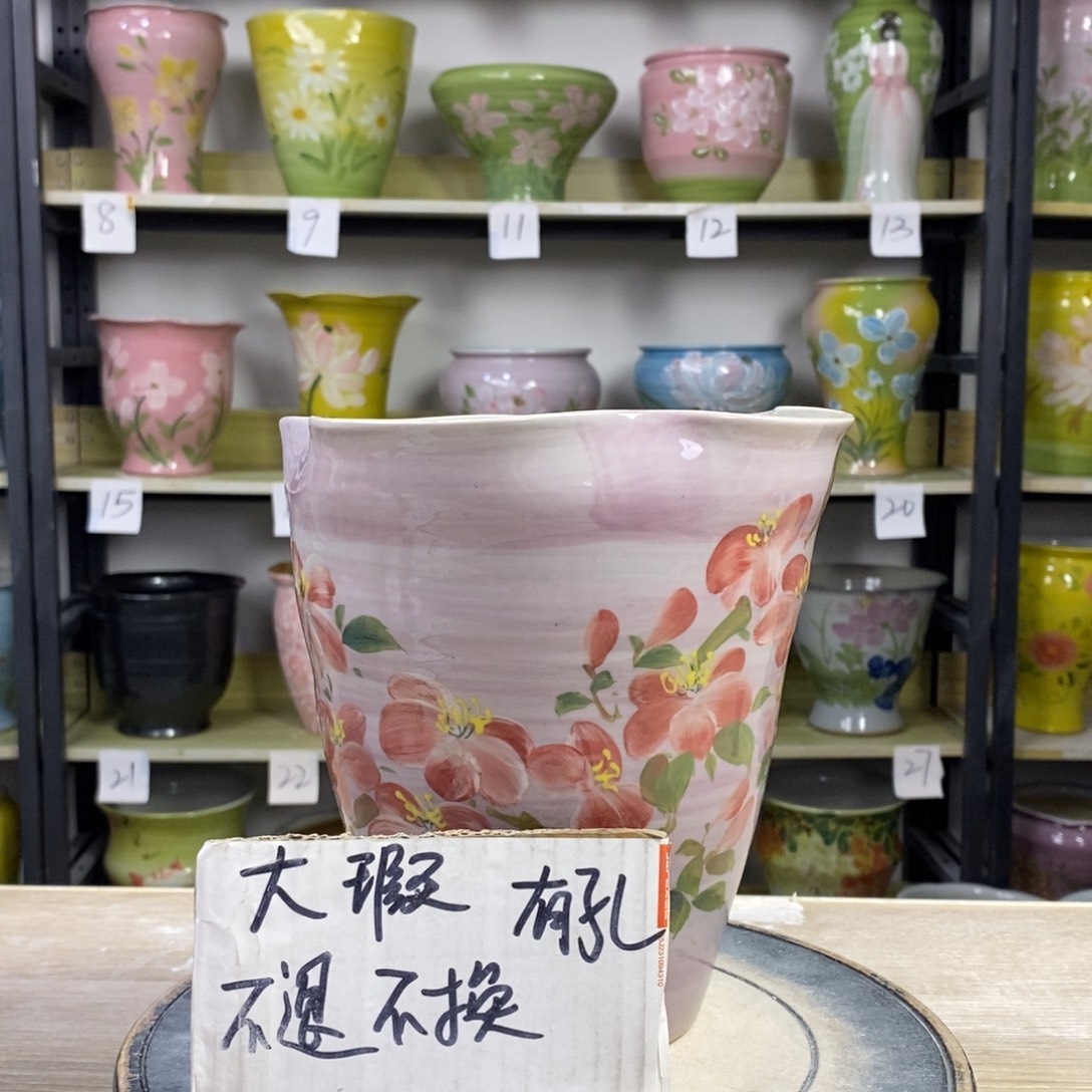景德镇手工手绘陶瓷花盆