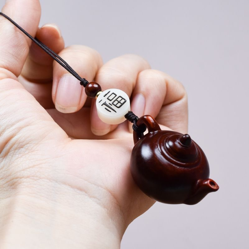 紫檀木雕刻把把壶挂件把把胡手把件迷你小巧茶壶把玩古典摆件