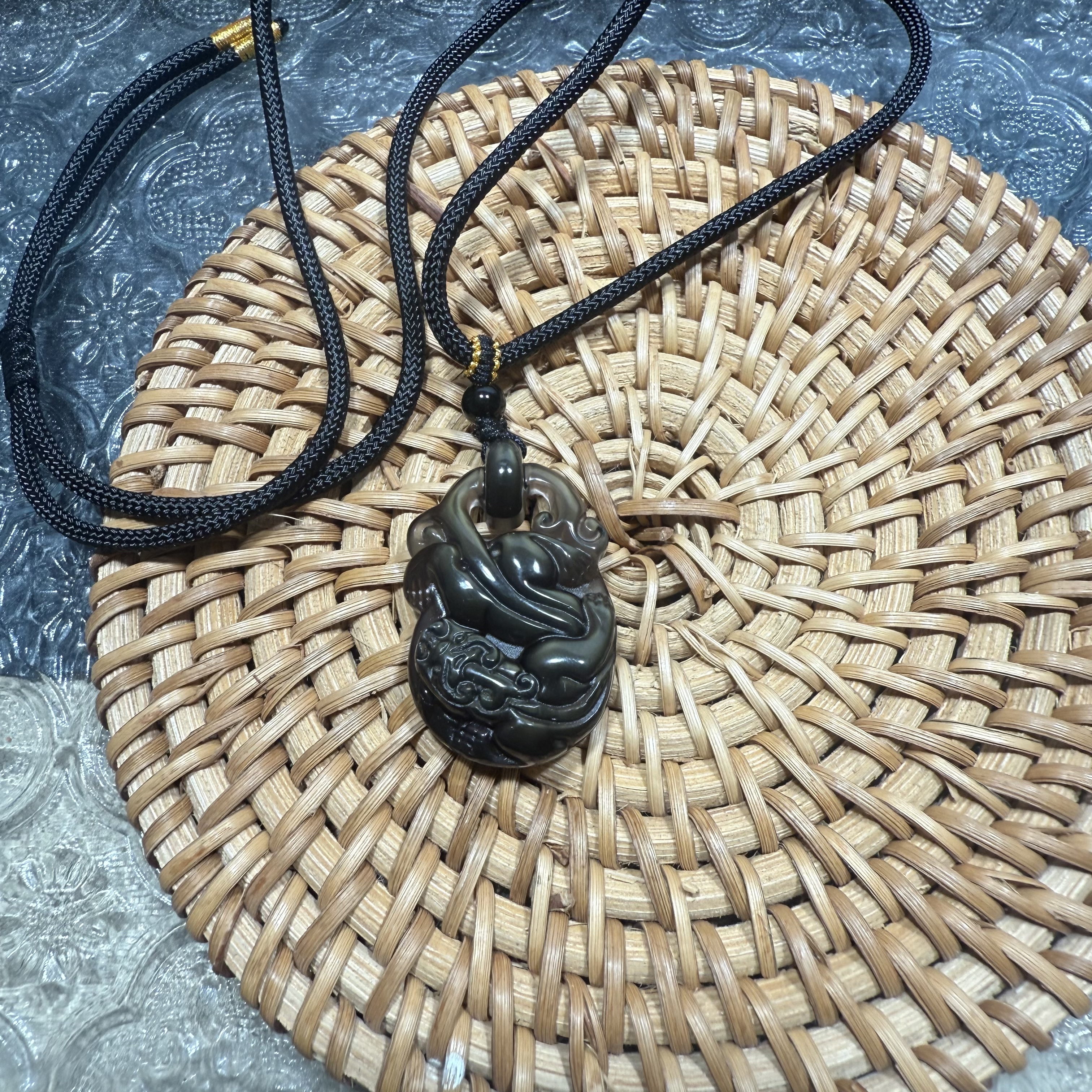 天然黑曜石貔貅吊坠男女皮丘挂件情侣饰品金钱貔貅男生钥匙扣