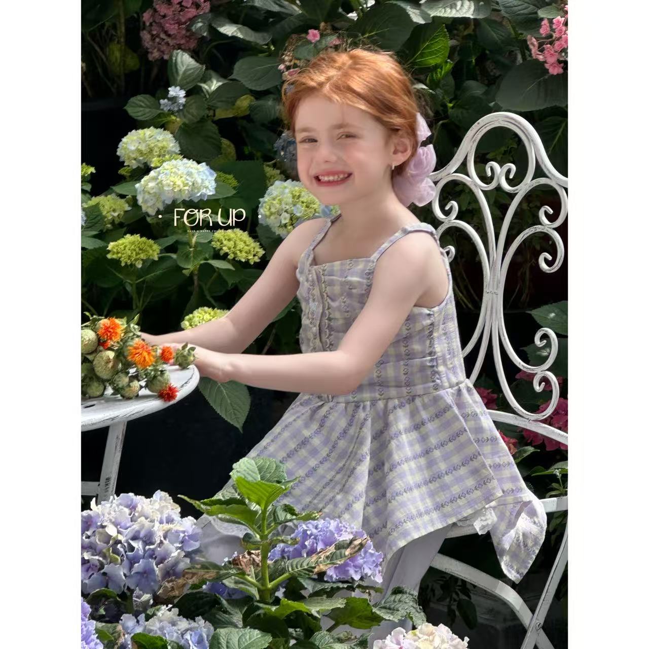 【现货】252-FU-85132多色[FORUP]法式莫琳花朵色织不规则裙摆上衣