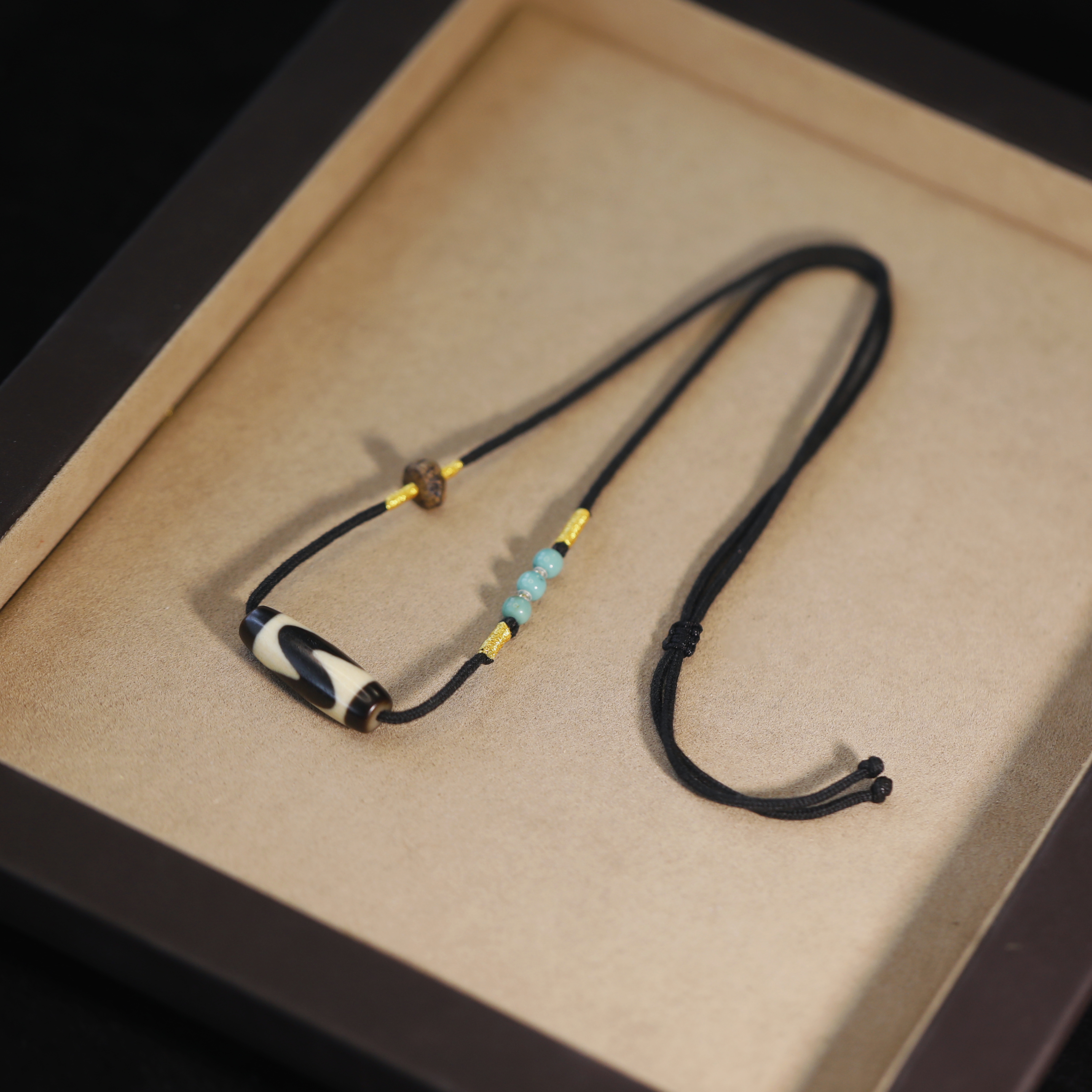 麦麦【衍知 】天珠+松+沉+18K 项链 虎牙 多样性发一