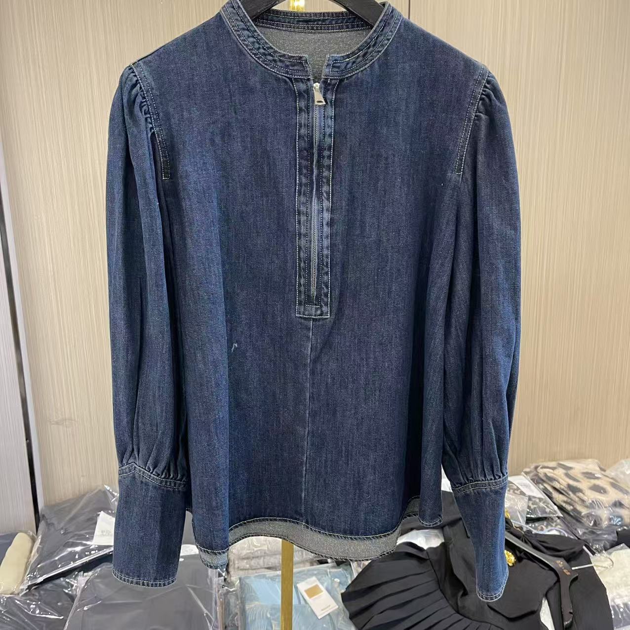 【JY】春季清仓秋冬下摆设计纯色上衣女