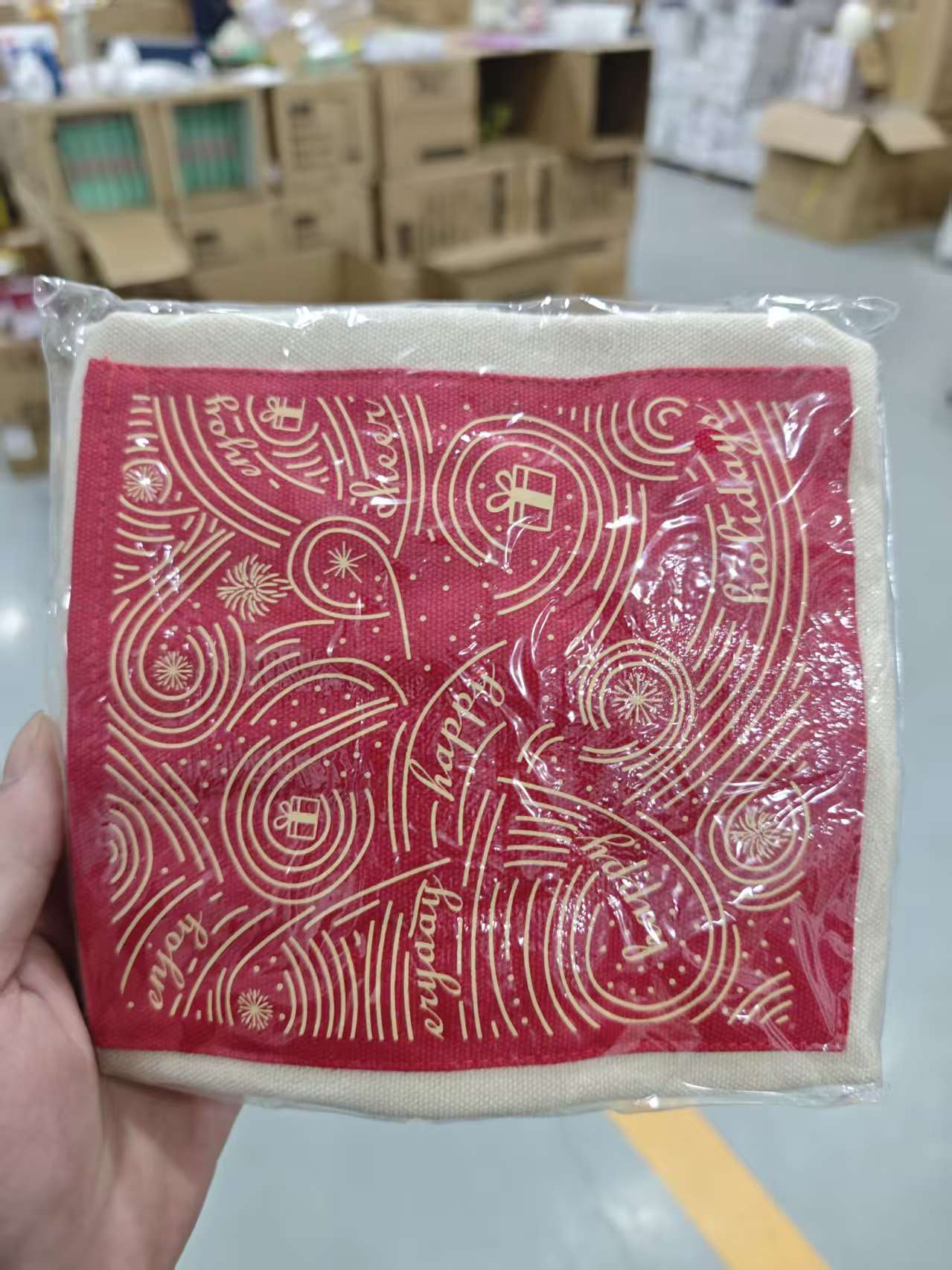 伊家-中国红帆布购物袋