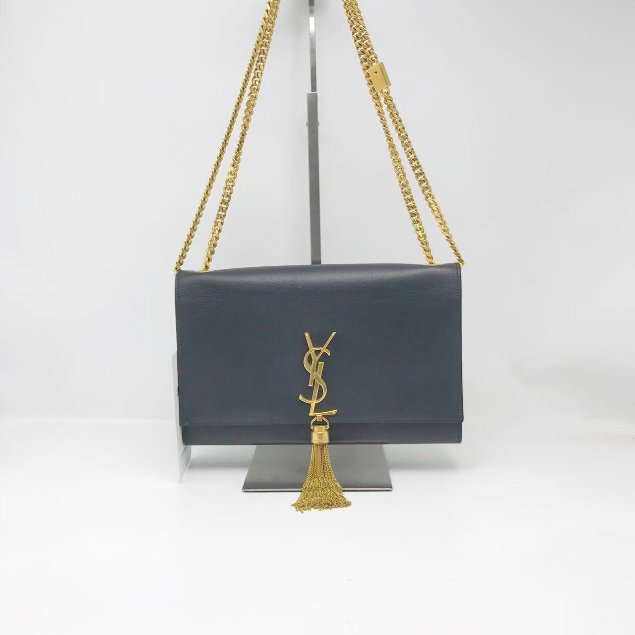 95新 YSL/圣罗兰 洋诚二手 圣罗兰黑金流苏凯特