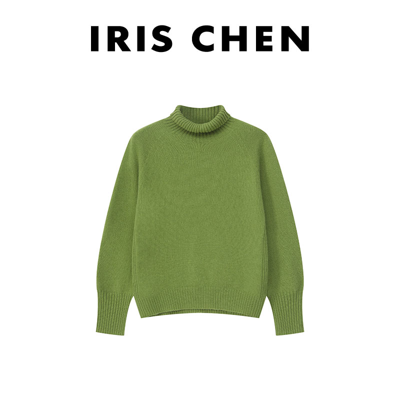IRIS CHEN 格温 2025秋冬“100绵羊毛300g”加厚高领针织衫25SY965
